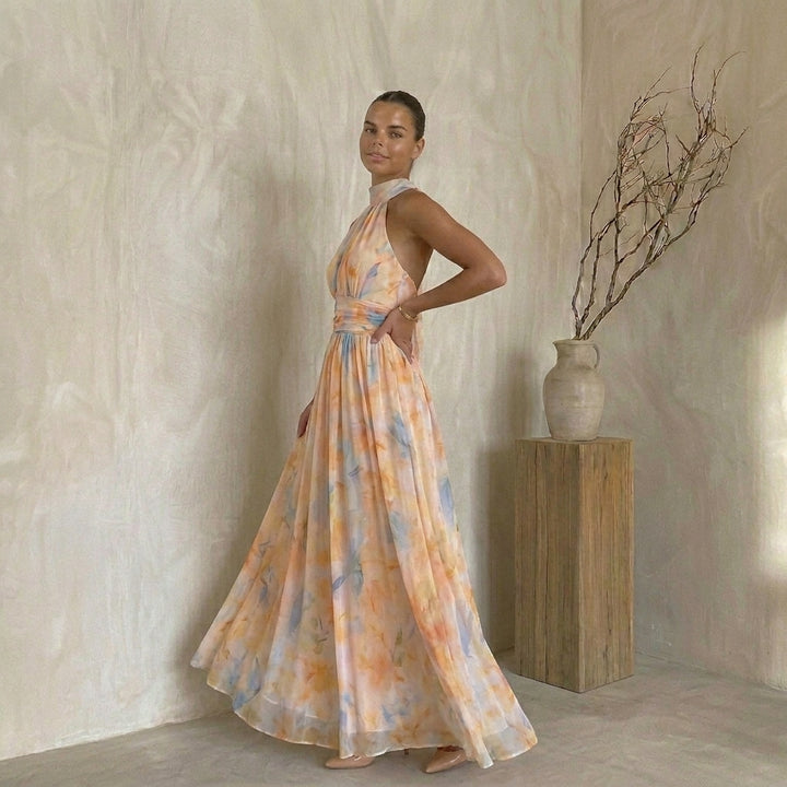 Camila™ -  Vestido halter acuarela