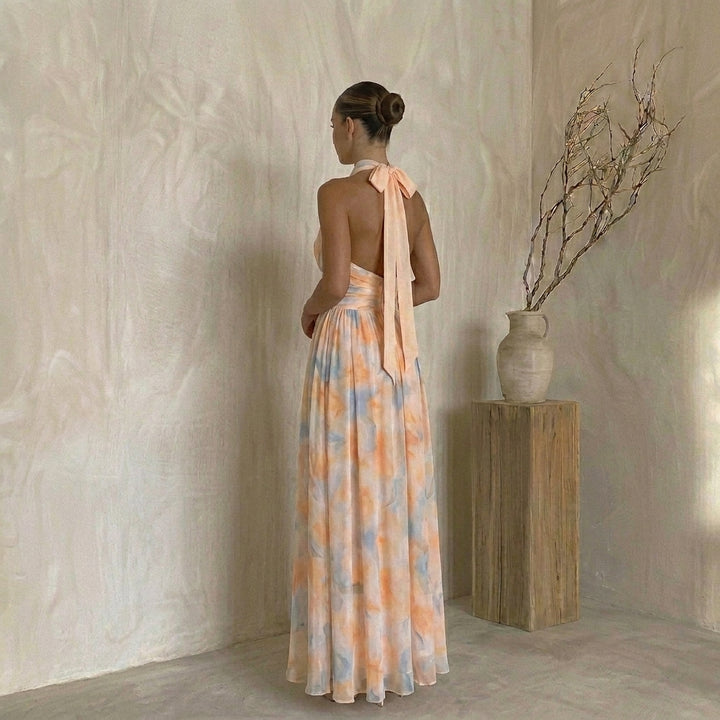 Camila™ -  Vestido halter acuarela